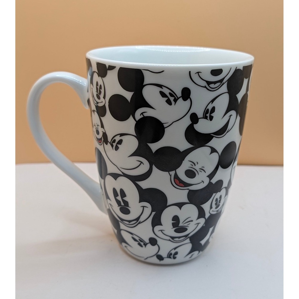 Disney Mickey Mouse All Over Print Ceramic Coffee Mug Black White